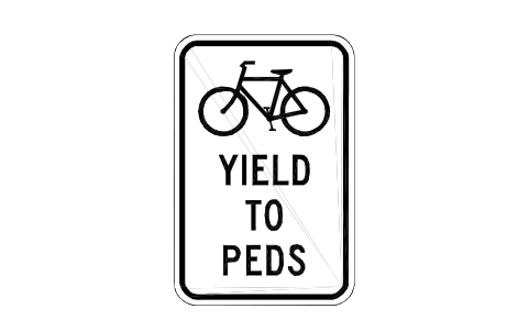 Vorschau des Symbols R9-6 Bikes yield to peds, Block RSU_R9_6