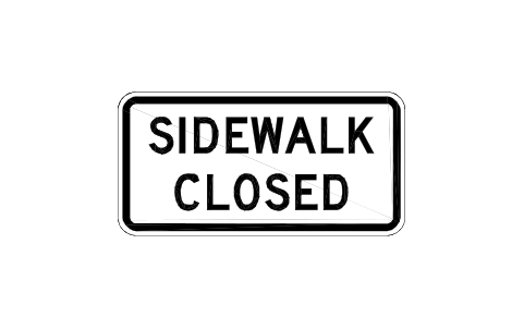 Vorschau des Symbols R9-9 Sidewalk closed, Block RSU_R9_9