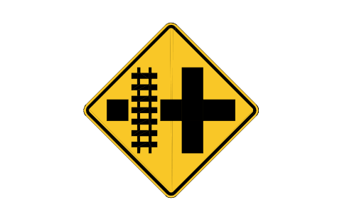 Preview of the W10-2L Crossroad + rail, left symbol, block RSW_W10_2L