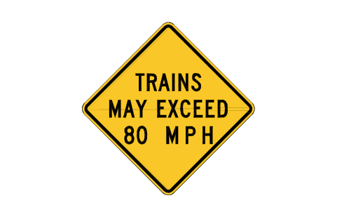 Preview of the W10-8 Trains over 80 mph symbol, block RSW_W10_8