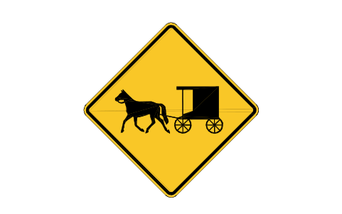 Preview of the W11-14 Horse-drawn vehicle symbol, block RSW_W11_14