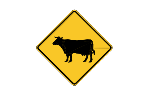 Preview of the W11-4 Cattle symbol, block RSW_W11_4