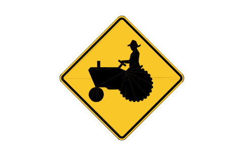 Preview of the W11-5 Farm vehicle symbol, block RSW_W11_5