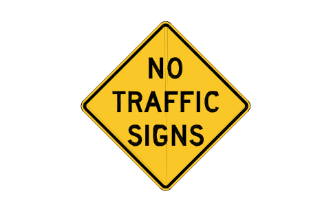 Preview of the W18-1 No traffic signs symbol, block RSW_W18_1