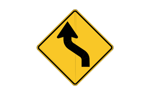 Preview of the W1-4L Reverse curve, left symbol, block RSW_W1_4L