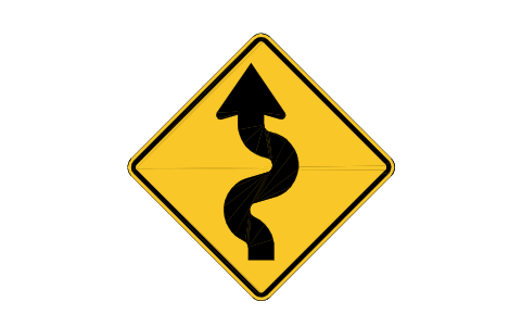 Preview of the W1-5L Winding road, left symbol, block RSW_W1_5L