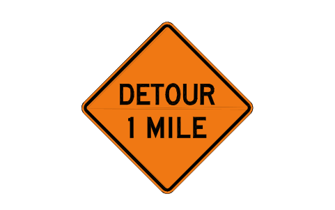 Preview of the W20-2 Detour ahead symbol, block RSW_W20_2