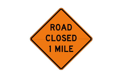 Preview of the W20-3 Road closed ahead symbol, block RSW_W20_3