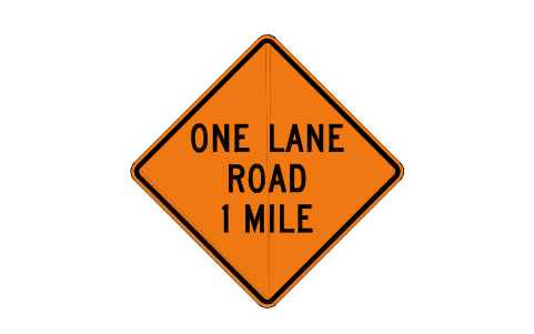 Preview of the W20-4 One lane road ahead symbol, block RSW_W20_4