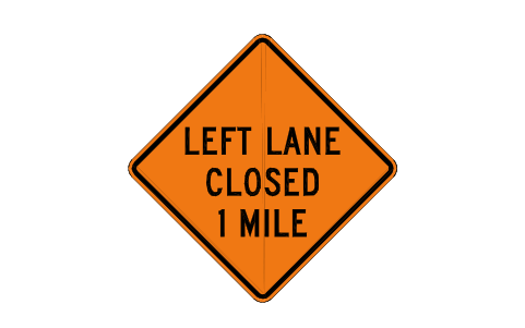 Preview of the W20-5L Left lane closed symbol, block RSW_W20_5L