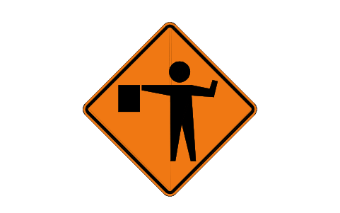 Preview of the W20-7 Flagger symbol, block RSW_W20_7