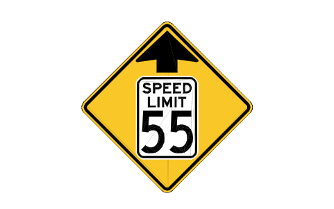 Preview of the W3-5 Reduced speed ahead symbol, block RSW_W3_5