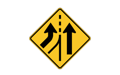 Preview of the W4-3L Added lane, left symbol, block RSW_W4_3L