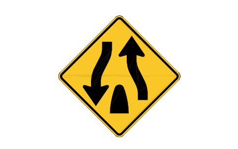 Preview of the W6-2 Divided highway ends symbol, block RSW_W6_2