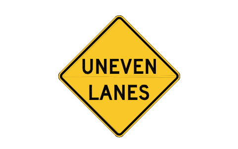 Preview of the W8-11 Uneven lanes symbol, block RSW_W8_11