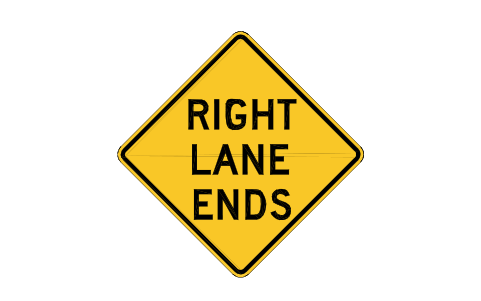Preview of the W9-1R Right lane ends symbol, block RSW_W9_1R