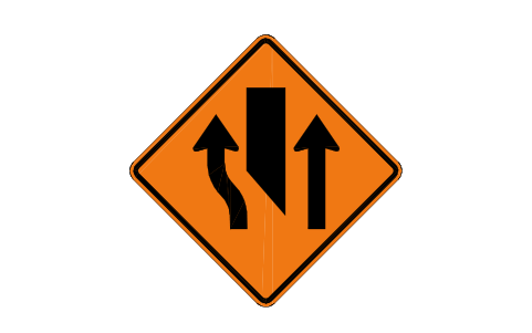 Preview of the W9-3 Lane shift ahead symbol, block RSW_W9_3