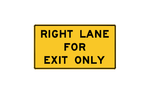 Preview of the W9-7R Exit only lane, right symbol, block RSW_W9_7R