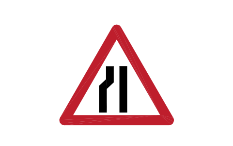 Preview of the A-04.2 Road narrows left symbol, block RSG_A_04_2