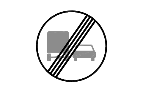 Preview of the C-13.4 End no overtaking, HGV symbol, block RSG_C_13_4