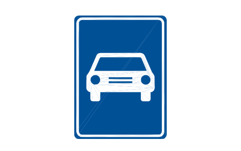 Preview of the E-06.1 Motor vehicle road symbol, block RSG_E_06_1