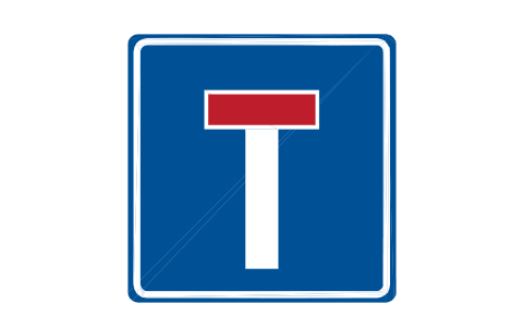 Preview of the G-13.1 No through road symbol, block RSG_G_13_1