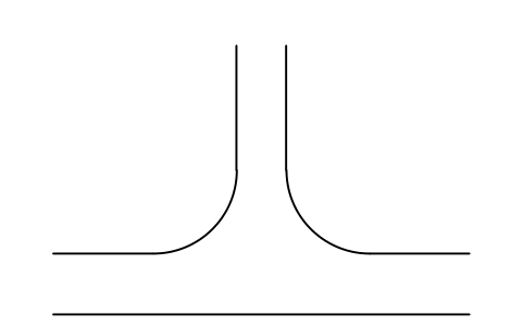 Preview of the T junction, 7.3 m / 6 m symbol, block RDT_JN_TEE_73