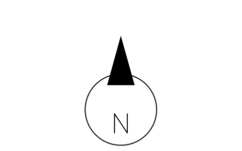 Preview of the North arrow, road plan symbol, block RDT_LK_NORTH