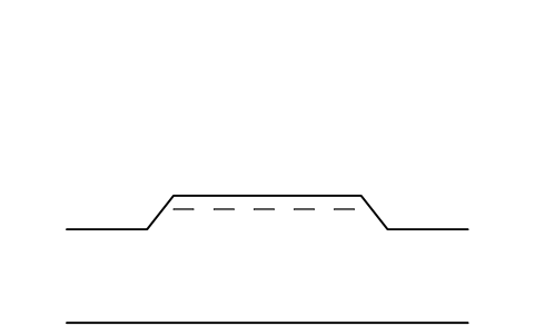 Preview of the Pickup and drop-off bay symbol, block RDT_ONEWAY_BAY
