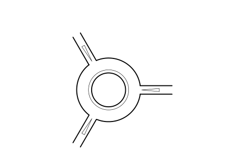 Preview of the Roundabout, 3 arm, 30 m symbol, block RDT_RAB_3ARM