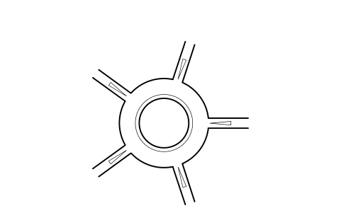 Preview of the Roundabout, 5 arm, 36 m symbol, block RDT_RAB_5ARM