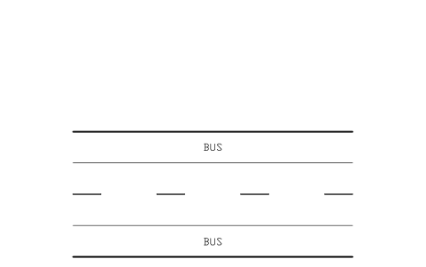 Preview of the Road with bus lanes symbol, block RDT_ROAD_BUSLANE