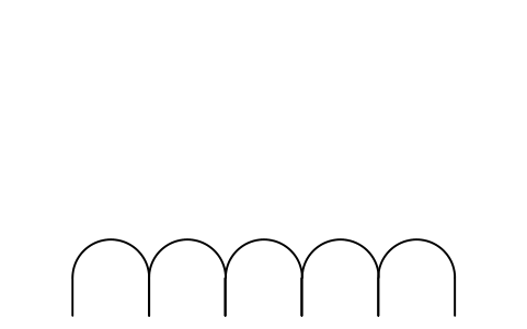 Preview of the Cycle stand, 5 hoops symbol, block RDT_SF_BIKE_RACK
