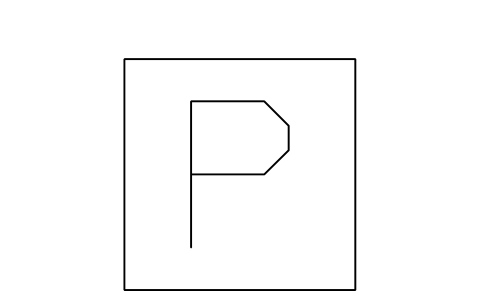 Preview of the Parking sign symbol, block RDT_SIGN_PARKING