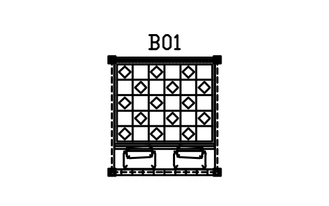 Preview of the Bed, timber four-poster, 1800 x 2000 symbol, block RUS_BED_POSTER_1800