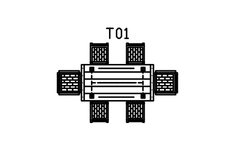 Preview of the Dining table 1800, six chairs symbol, block RUS_DINING_SET_6