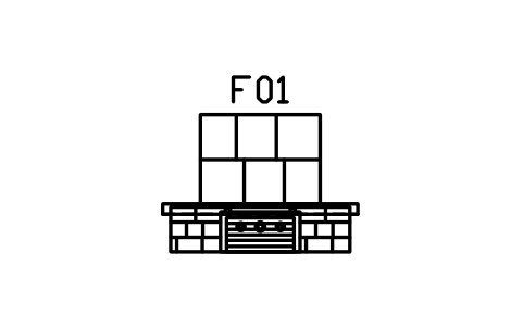 Preview of the Stone fireplace, 1800, flagstone hearth symbol, block RUS_FIREPLACE_1800