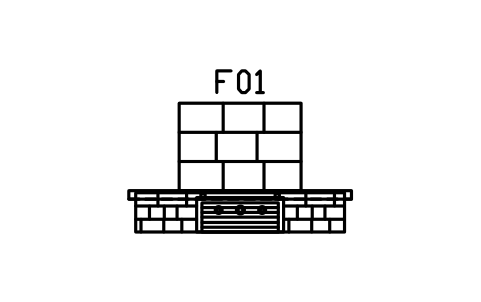 Preview of the Stone fireplace, 2400, flagstone hearth symbol, block RUS_FIREPLACE_2400