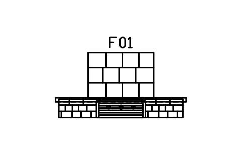Preview of the Stone fireplace, 3000, wide hearth symbol, block RUS_FIREPLACE_3000