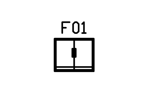 Preview of the Refrigerator, double door, 900 x 750 symbol, block RUS_FRIDGE_DOUBLE