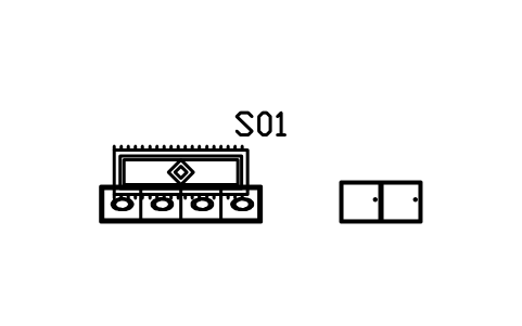 Preview of the Entry set, mudroom bench, rail, lockers symbol, block RUS_SET_ENTRY
