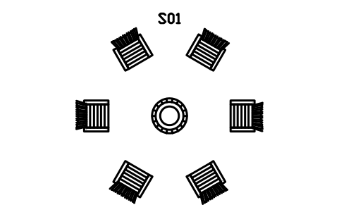 Preview of the Fire pit set, six Adirondack chairs symbol, block RUS_SET_FIREPIT
