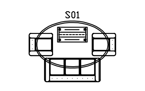 Preview of the Living set, sofa, armchairs, rug symbol, block RUS_SET_LIVING