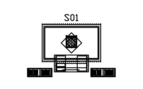 Preview of the Study set, farm desk, bookcases, rug symbol, block RUS_SET_STUDY