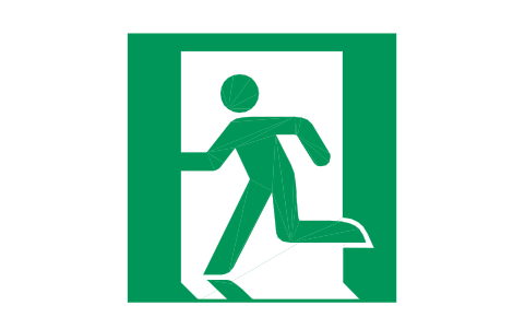 Preview of the E001 Exit, left hand symbol, block SGN_E001_EXIT_LEFT_HAND