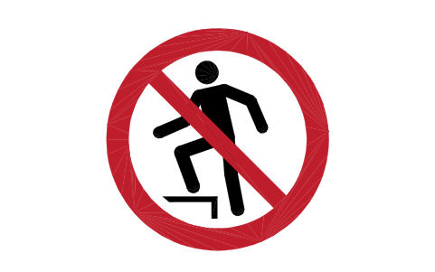 Preview of the P019 No stepping on surface symbol, block SGN_P019_NO_STEPPING_ON_SURFACE