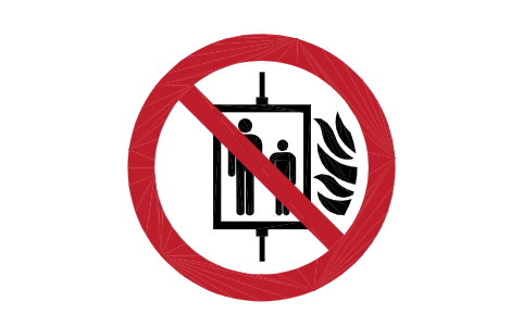 Preview of the P020 No lift in fire symbol, block SGN_P020_NO_LIFT_IN_FIRE