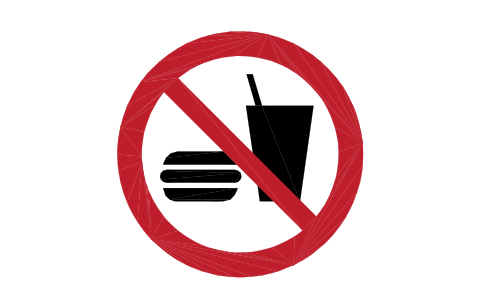 Preview of the P022 No eating or drinking symbol, block SGN_P022_NO_EATING_OR_DRINKING