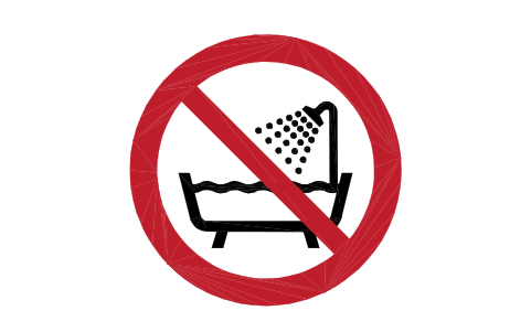 Preview of the P026 No device in bath or shower symbol, block SGN_P026_NO_DEVICE_IN_BATH_OR_SHOWER