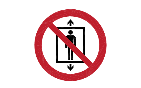 Preview of the P027 No lift for people symbol, block SGN_P027_NO_LIFT_FOR_PEOPLE